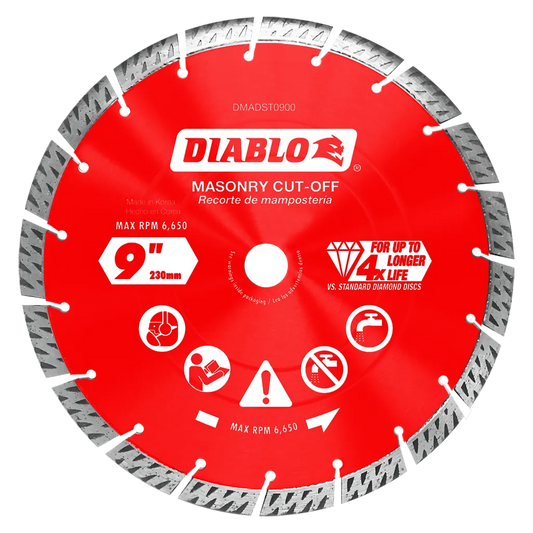 9 In. Diamond Segmented Turbo Cut-Off Discs For Masonry-DMADST0900-2656