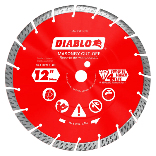 12 In. Diamond Segmented Turbo Cut-Off Discs For Masonry-DMADST1200-2658