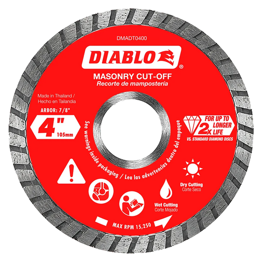 4 In. Diamond Turbo Cut-Off Discs For Masonry-DMADT0400-2659