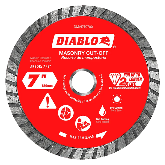 7 In. Diamond Turbo Cut-Off Discs For Masonry-DMADT0700-2664