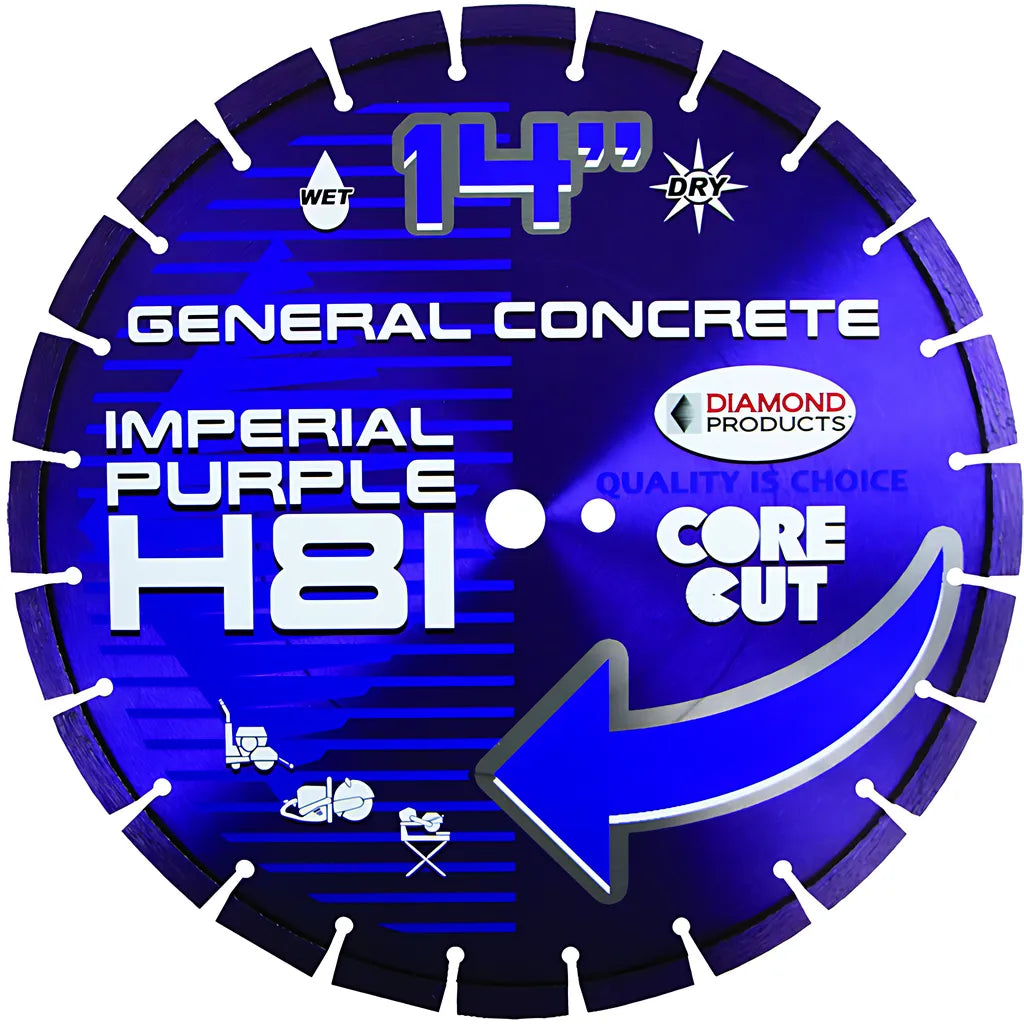 14X125Xunv Imperial Purple Dry Segmented High Speed Blade W/Universal Arbor