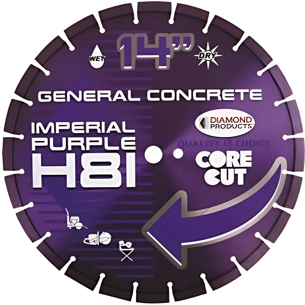 14X125Xunv Imperial Purple Dry Segmented High Speed Blade W/Universal Arbor