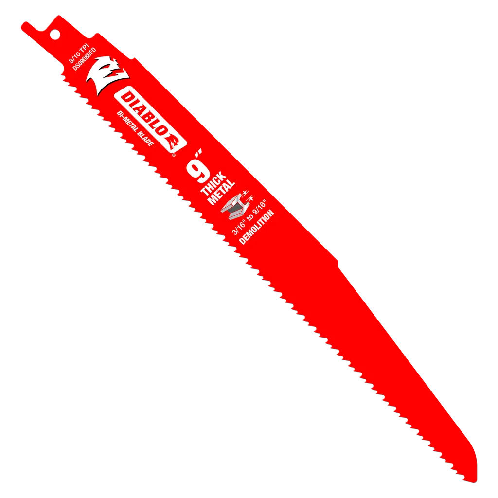 9 In. Bi-Metal Recip Blade For Thick Metal/Demolition (3/16 In. To 9/16 In.) (2-Pack)-DS0908BFD2-3094