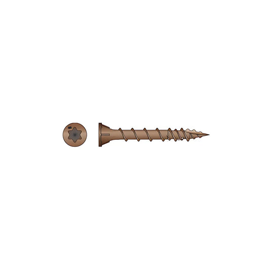 Deck-Drive Dsv Wood Screw - #8 X 1-5/8 In. T-25, Flat Head, Quik Guard®, Red (350-Qty)-DSVR158R350-SP948-1097