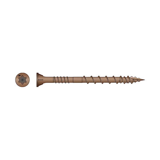 Deck-Drive Dsv Wood Screw - #10 X 2-1/2 In. T-25, Flat Head, Quik Guard®, Red (1750-Qty)-DSVR212MB-SP5117-5493