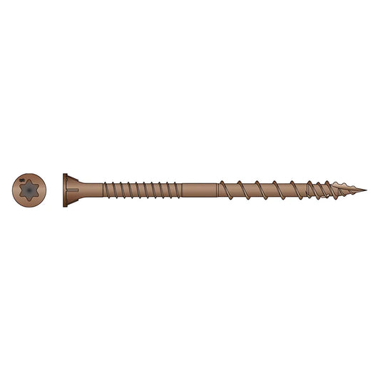 Deck-Drive Dsv Wood Screw - #10 X 3-1/2 In. T-25, Flat Head, Quik Guard®, Red (1 Lb.)-DSVR312R1LB-SP6927-7413