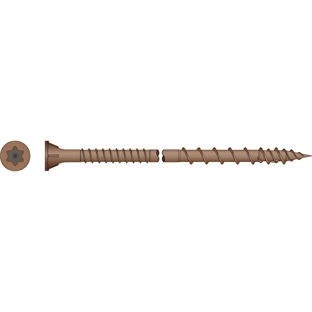 Deck-Drive Dsv Wood Screw - #10 X 3 In. T-25, Flat Head, Quik Guard®, Red (350-Qty) (Pack Of 6)-DSVR3R350-SP4513-4858