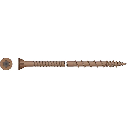 Deck-Drive Dsv Wood Screw - #10 X 3 In. T-25, Flat Head, Quik Guard®, Red (350-Qty) (Pack Of 6)-DSVR3R350-SP4513-4858