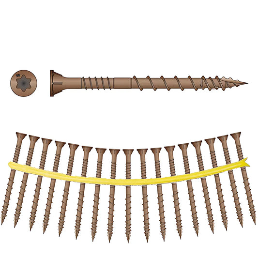 Deck-Drive Dsv Wood Screw (Collated) - #10 X 3 In. T25 6-Lobe, Red (1000-Qty)-DSVR3S-SP2459-2691