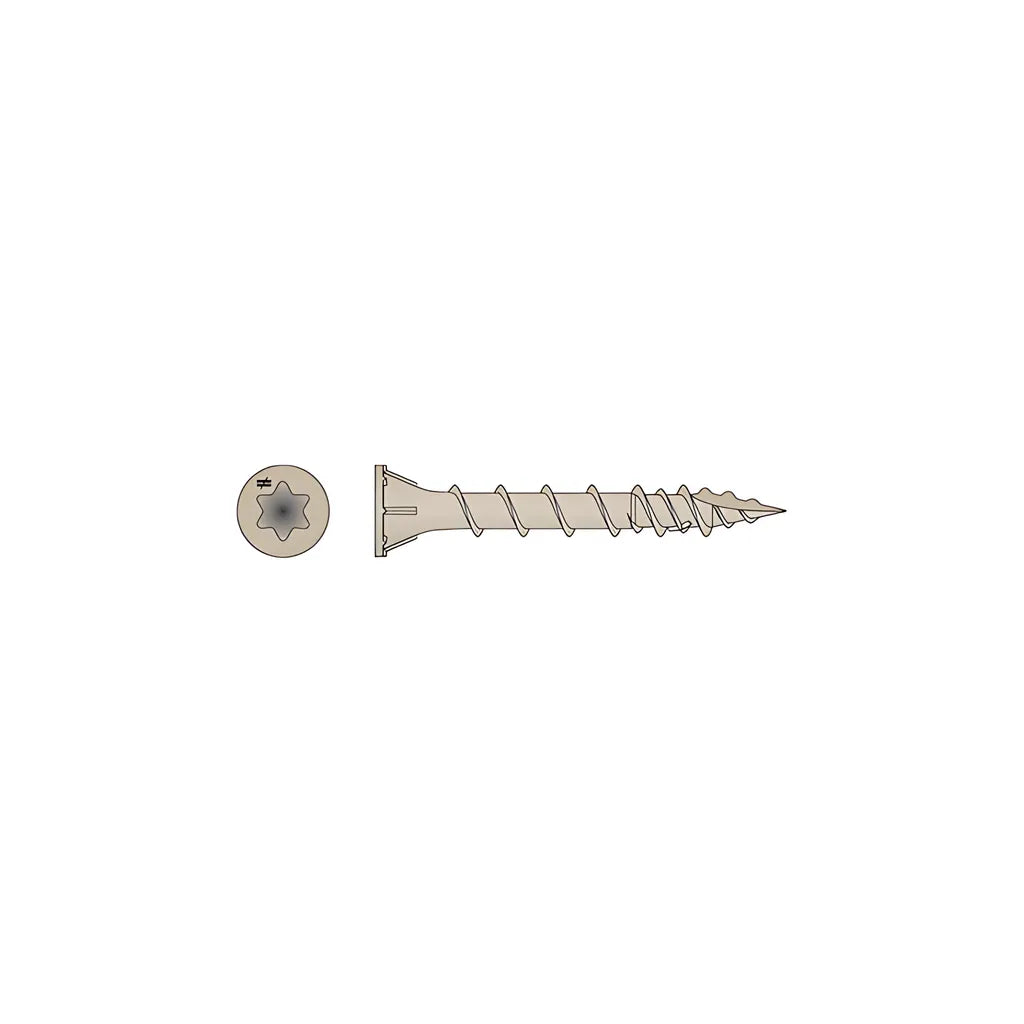 Deck-Drive Dsv Wood Screw - #8 X 1-1/4 In. T-25, Flat Head, Quik Guard®, Tan (350-Qty)-DSVT114R350-SP5948-6371