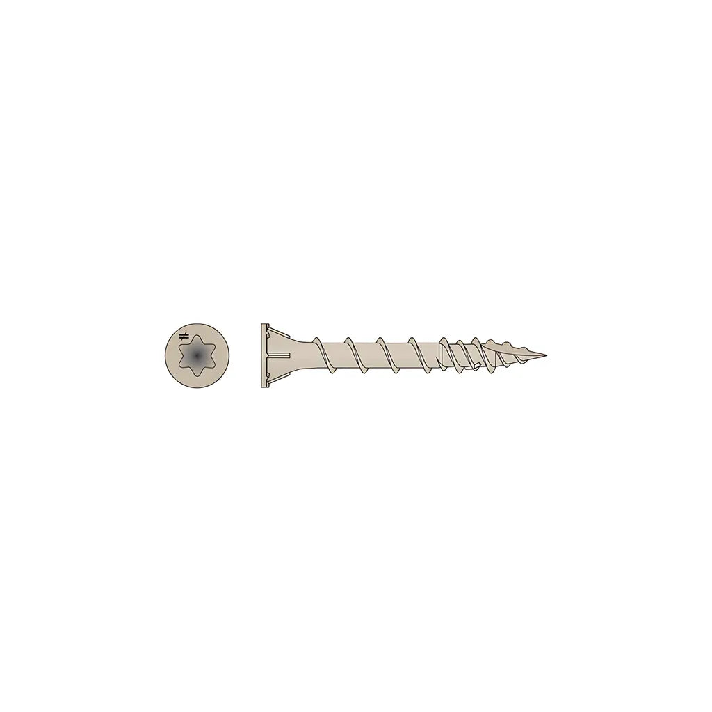 Deck-Drive Dsv Wood Screw - #8 X 1-1/4 In. T-25, Flat Head, Quik Guard®, Tan (350-Qty) (Pack Of 6)-DSVT114R350C-SP1921-2123