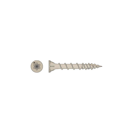 Deck-Drive Dsv Wood Screw - #8 X 1-1/4 In. T-25, Flat Head, Quik Guard®, Tan (350-Qty) (Pack Of 6)-DSVT114R350C-SP1921-2123