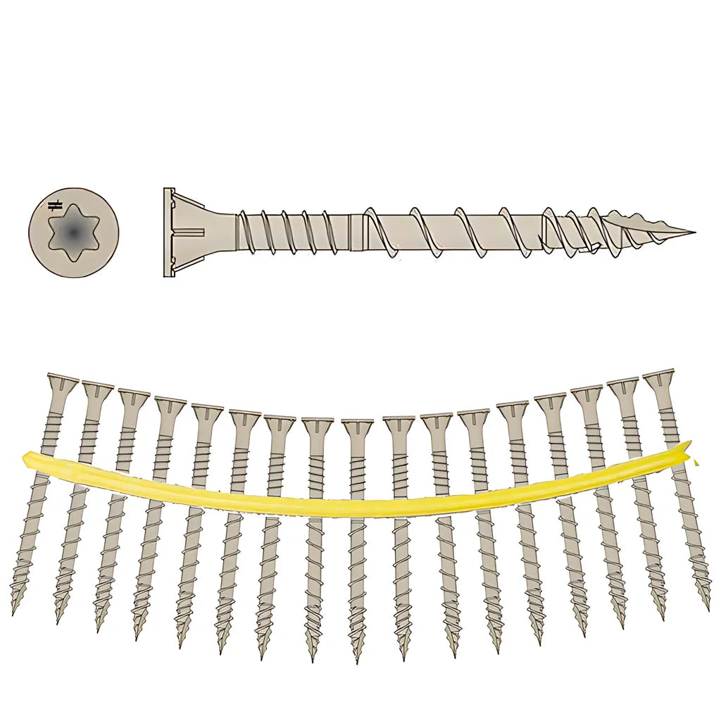 Deck-Drive Dsv Wood Screw (Collated) - #8 X 1-1/4 In. T25 6-Lobe, Tan (2000-Qty)-DSVT114S-SP2241-2460