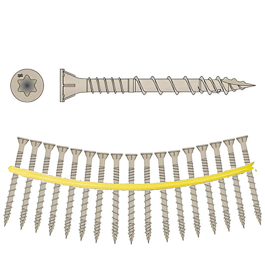 Deck-Drive Dsv Wood Screw (Collated) - #8 X 1-1/4 In. T25 6-Lobe, Tan (2000-Qty)-DSVT114S-SP2241-2460