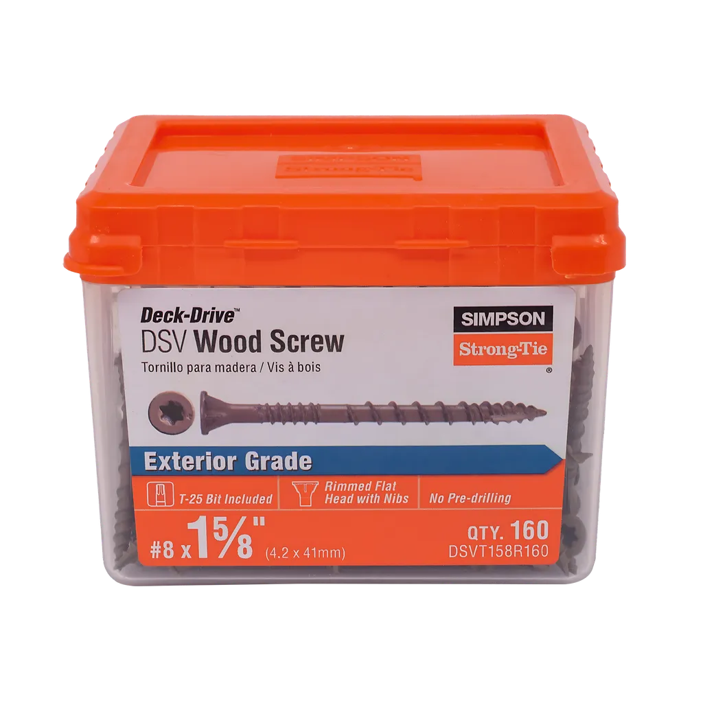 Deck-Drive Dsv Wood Screw - #8 X 1-5/8 In. T25, Flat Head, Quik Guard®, Tan (160-Qty)-DSVT158R160-SP7518-8026
