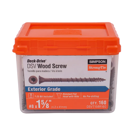 Deck-Drive Dsv Wood Screw - #8 X 1-5/8 In. T25, Flat Head, Quik Guard®, Tan (160-Qty)-DSVT158R160-SP7518-8026