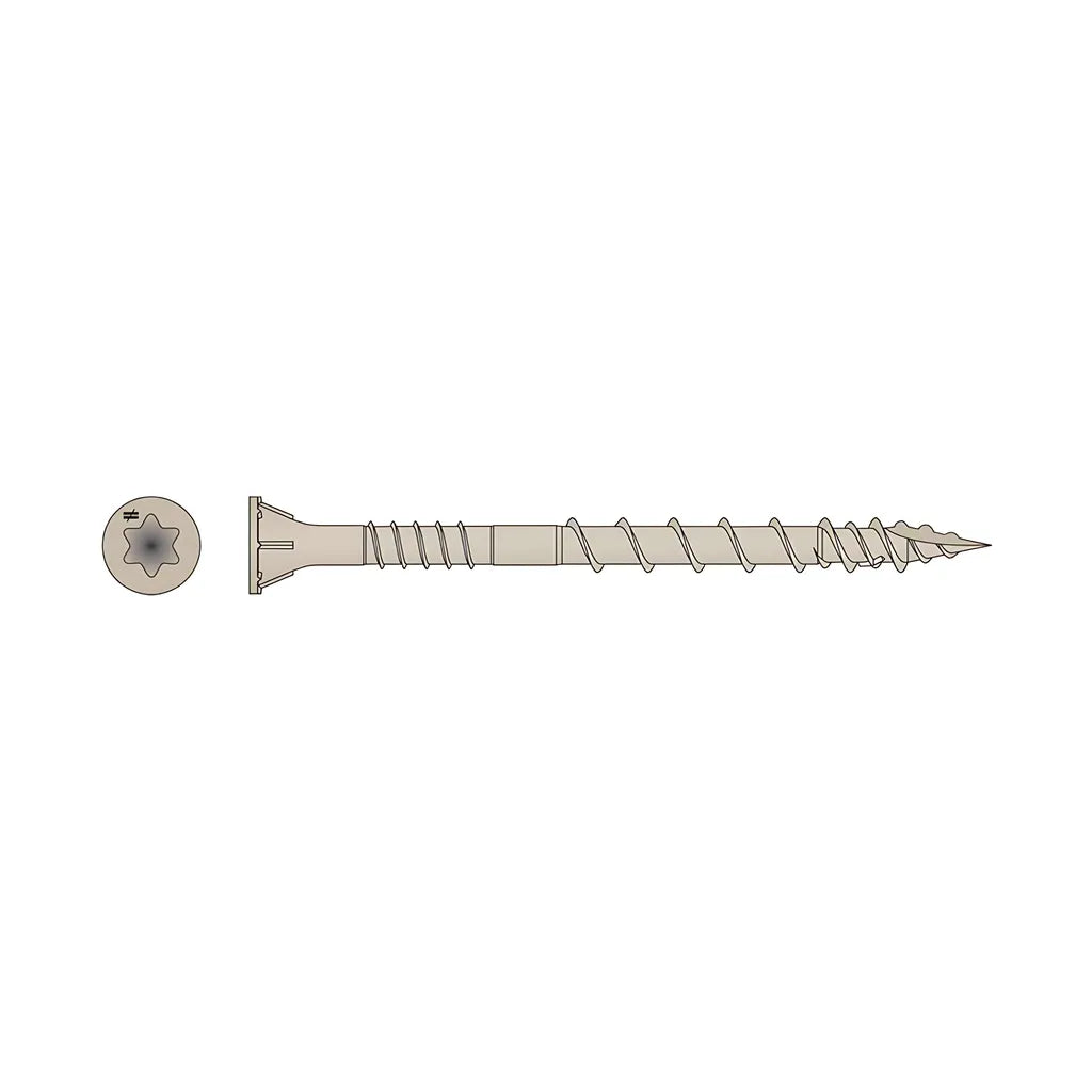 Deck-Drive Dsv Wood Screw - #10 X 2-1/2 In. T-25, Flat Head, Quik Guard®, Tan (350-Qty)-DSVT212R350C-SP4258-4590