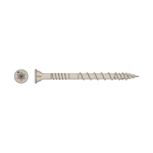 Deck-Drive Dsv Wood Screw - #10 X 2-1/2 In. T-25, Flat Head, Quik Guard®, Tan (350-Qty)-DSVT212R350C-SP4258-4590