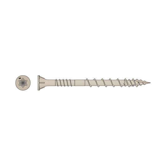 Deck-Drive Dsv Wood Screw - #10 X 2-1/2 In. T-25, Flat Head, Quik Guard®, Tan (350-Qty) (Pack Of 6)-DSVT212R350C-SP5092-5467