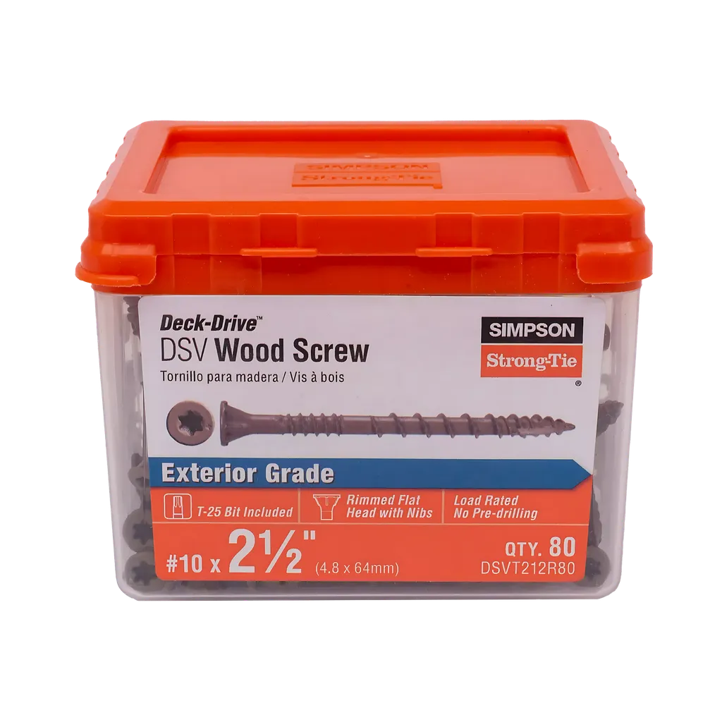 Deck-Drive Dsv Wood Screw - #10 X 2-1/2 In. T25, Flat Head, Quik Guard®, Tan (80-Qty)-DSVT212R80-SP3051-3321