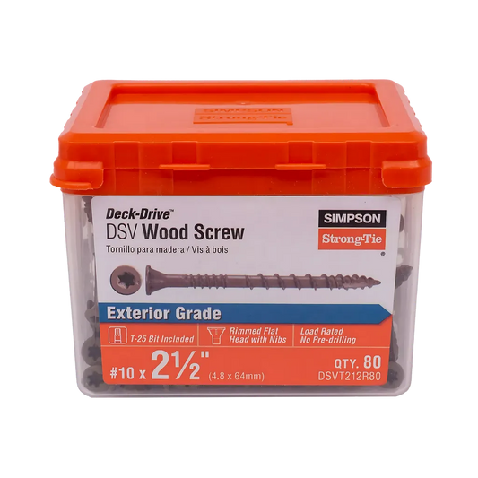 Deck-Drive Dsv Wood Screw - #10 X 2-1/2 In. T25, Flat Head, Quik Guard®, Tan (80-Qty)-DSVT212R80-SP3051-3321