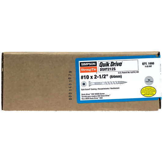 Deck-Drive Dsv Wood Screw (Collated) - #10 X 2-1/2 In. T25 6-Lobe, Tan (1000-Qty)-DSVT212S-SP7739-8254