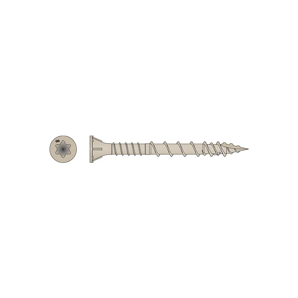 Deck-Drive Dsv Wood Screw - #10 X 2 In. T-25, Flat Head, Quik Guard®, Tan (350-Qty) (Pack Of 6)-DSVT2R350C-SP155-254