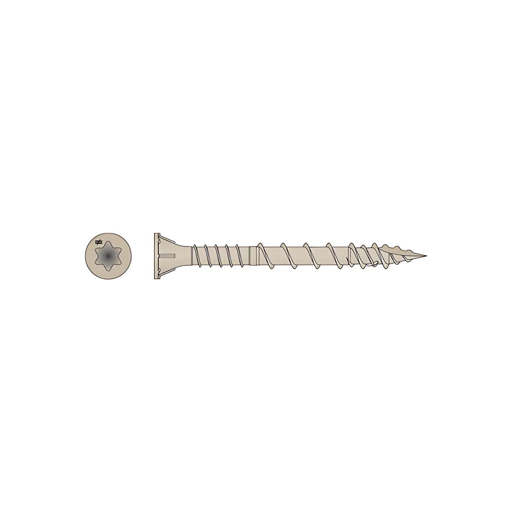 Deck-Drive Dsv Wood Screw - #10 X 2 In. T-25, Flat Head, Quik Guard®, Tan (350-Qty)-DSVT2R350C-SP7417-7916