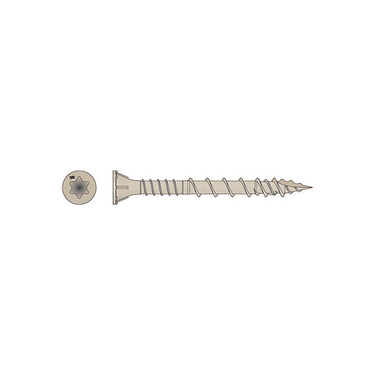 Deck-Drive Dsv Wood Screw - #10 X 2 In. T-25, Flat Head, Quik Guard®, Tan (350-Qty)-DSVT2R350C-SP7417-7916