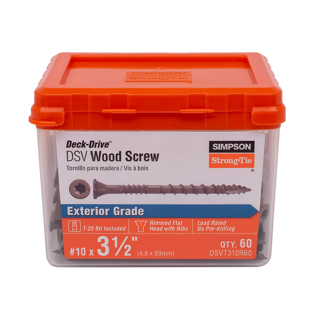 Deck-Drive Dsv Wood Screw - #10 X 3-1/2 In. T25, Flat Head, Quik Guard®, Tan (60-Qty)-DSVT312R60-SP4971-5338