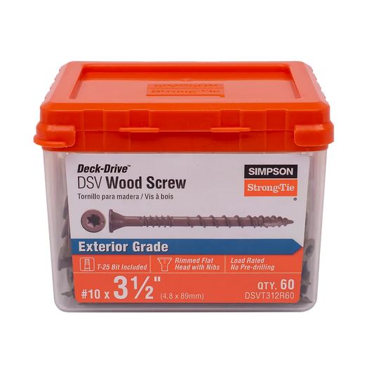 Deck-Drive Dsv Wood Screw - #10 X 3-1/2 In. T25, Flat Head, Quik Guard®, Tan (60-Qty) (Pack Of 10)-DSVT312R60-SP7812-8329