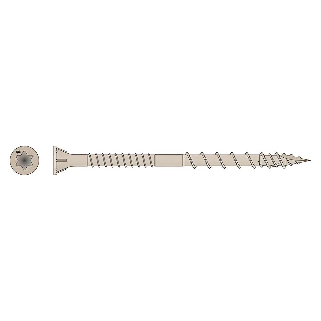 Deck-Drive Dsv Wood Screw - #10 X 3 In. T-25, Flat Head, Quik Guard®, Tan (350-Qty)-DSVT3R350C-SP5839-6260