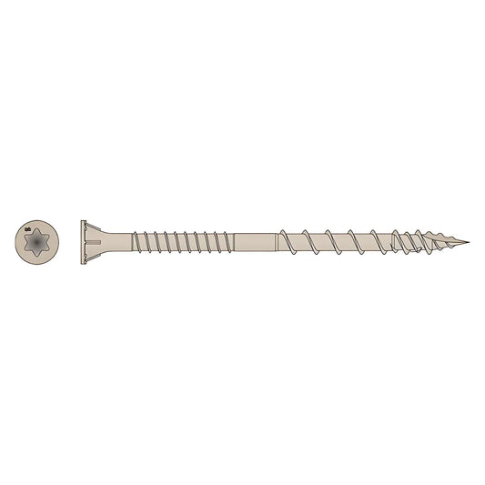 Deck-Drive Dsv Wood Screw - #10 X 3 In. T-25, Flat Head, Quik Guard®, Tan (5 Lb.) (Pack Of 6)-DSVT3R5LB-SP7865-8384