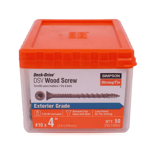 Deck-Drive Dsv Wood Screw - #10 X 4 In. T25, Flat Head, Quik Guard®, Tan (50-Qty) (Pack Of 6)-DSVT4R50-SP8868-9443
