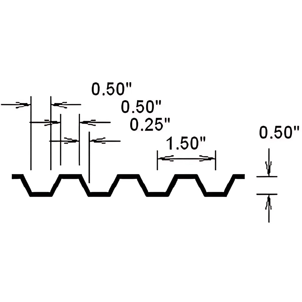 1/2" Deep Rib (1-1/2" Oc Rib; Open End) DT-FO-0018-687