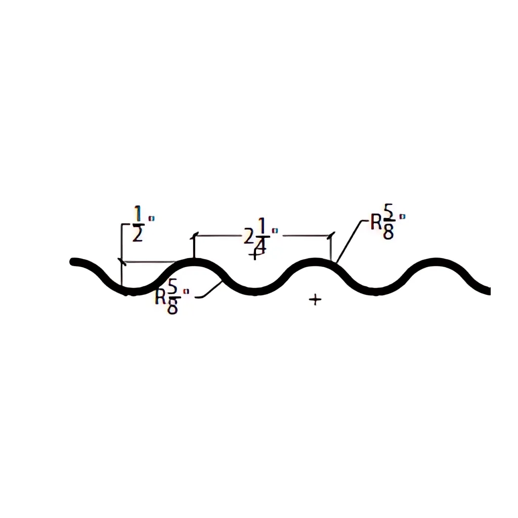 1/2" Sine Wave (2" Oc Wave) DT-FO-0020-689