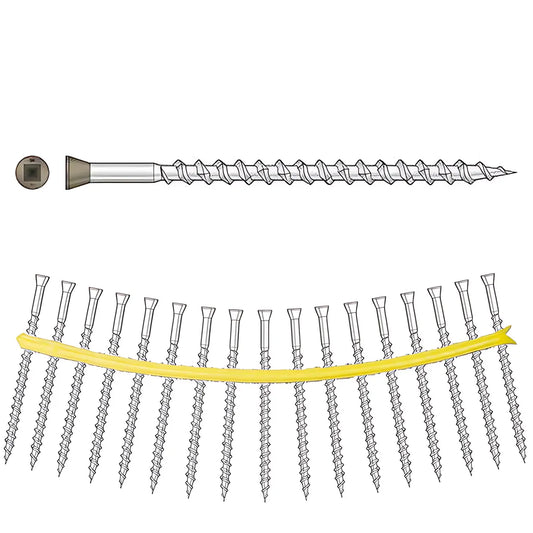Trim-Head Screw - Sharp Point (Collated) - #7 X 2 In. #2 Sq Type 305, Brown 05 (25-Qty)-DTH212S305BR05-SP2411-2640