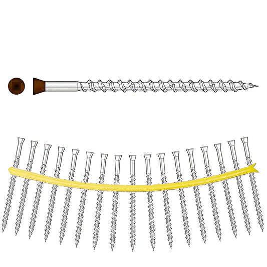 Trim-Head Screw - Sharp Point (Collated) - #7 X 3 In. #2 Sq Type 305, Red 01 (25-Qty)-DTH212S305RD01-SP6874-7355