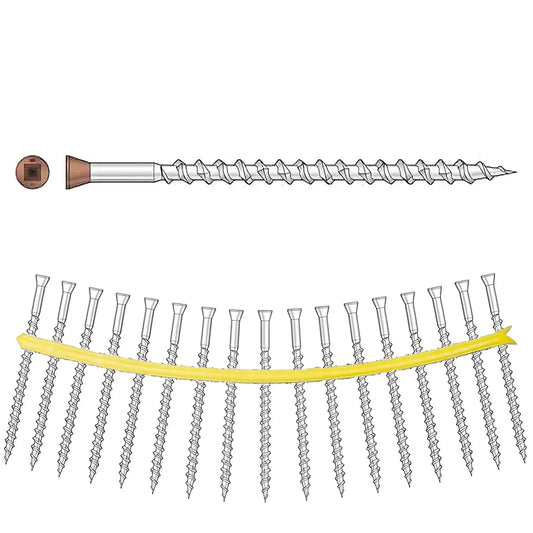 Trim-Head Screw - Sharp Point (Collated) - #7 X 3-1/2 In. #2 Square Type 305 Tan 03 (5-Qty)-DTH212S305TN03-SP4934-5300