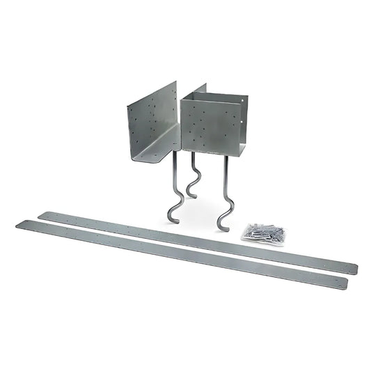 Eccllqmd. Hot-Dip Galvanized L-Shape Embedded Column Cap For 3-5/8 In Beam, Skewed Left-ECCLLQMD3-62G-KT-SP589-717