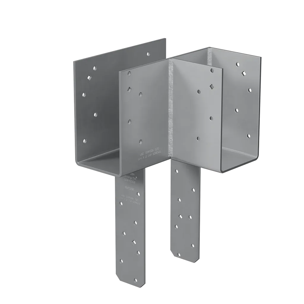 Ecclrq L-Shape End Column Cap For 4X Beams, 6X Post W/ Sds Screws, Skewed Right-ECCLRQ464SDS-SP4683-5038