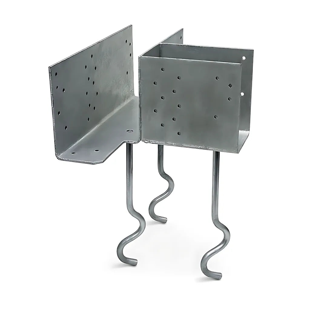 Ecclrqmd. Hot-Dip Galvanized L-Shape Embedded Column Cap For 3-5/8 In Beam, Skewed Right-ECCLRQMD3-62G-KT-SP4120-4444