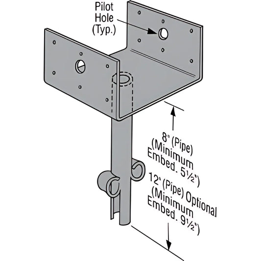 Epb Elevated Post Base For 4X6 With 12-In. Pipe (Pack Of 10)-EPB46-12-SP3959-4272