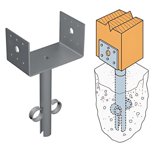 Epb Hot-Dip Galvanized Elevated Post Base For 4X6-EPB46HDG-SP3612-3904