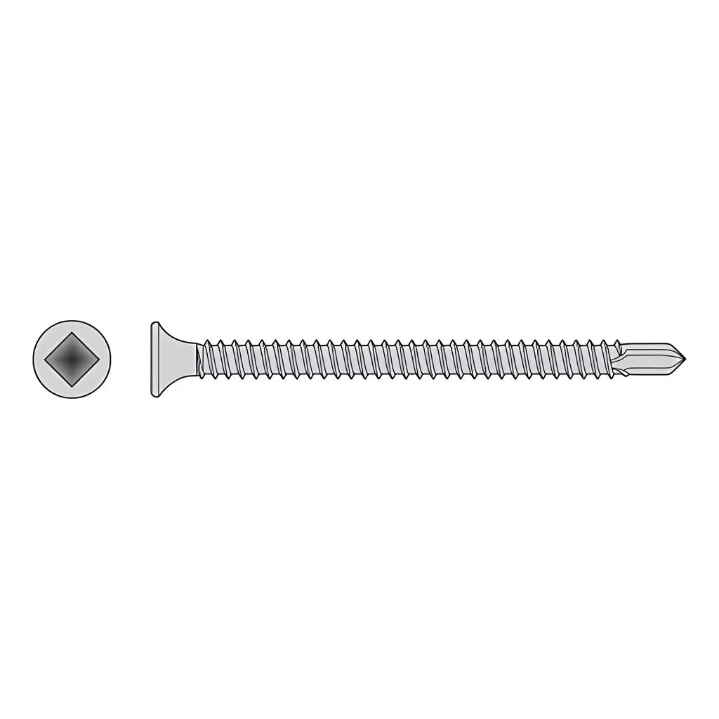 Self-Drilling Bugle-Head Screw - #8 X 1-5/8 In. #2 Square Drive, Type 410 (100-Qty) (Pack Of 5)-F08T162BDC-SP2068-2281