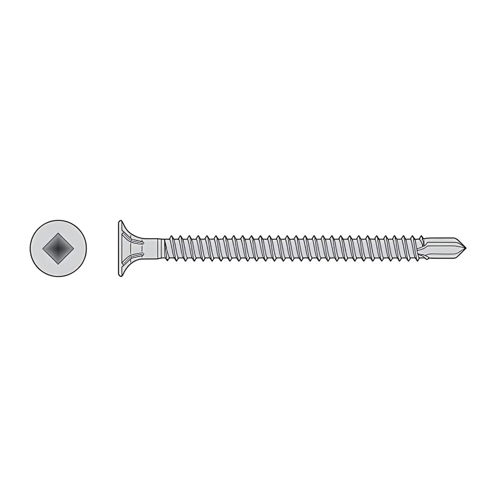 Self-Drilling Fiber-Cement Screw - #8 X 2-1/4 In. #2 Square Drive, Type 410 (100-Qty)-F08T225WDC-SP6299-6740