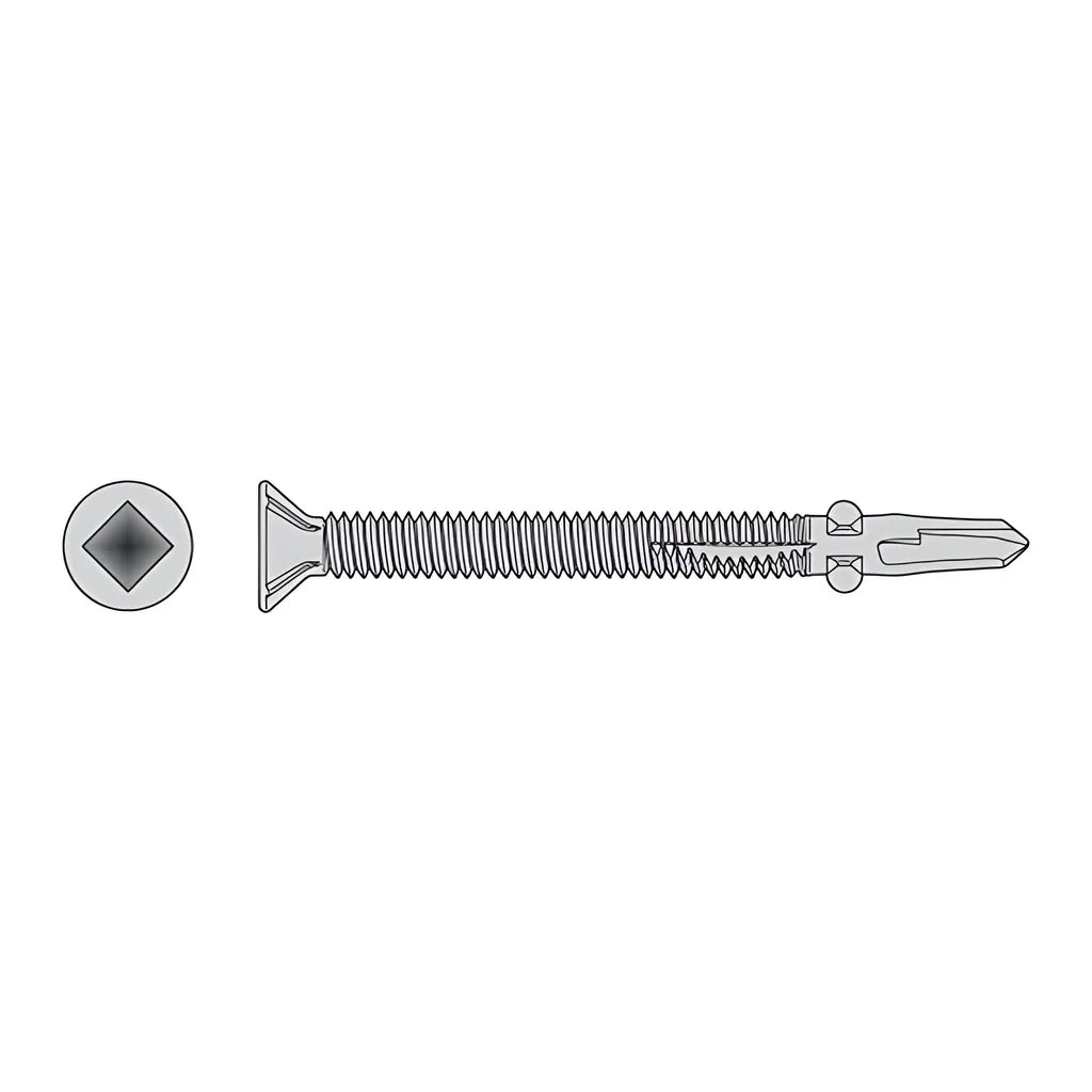 Self-Drilling Flat-Head Screw With Wings - #12 X 2-1/2 In. #3 Square Type 410 (1800-Qty)-F12C250FDB-SP7821-8339