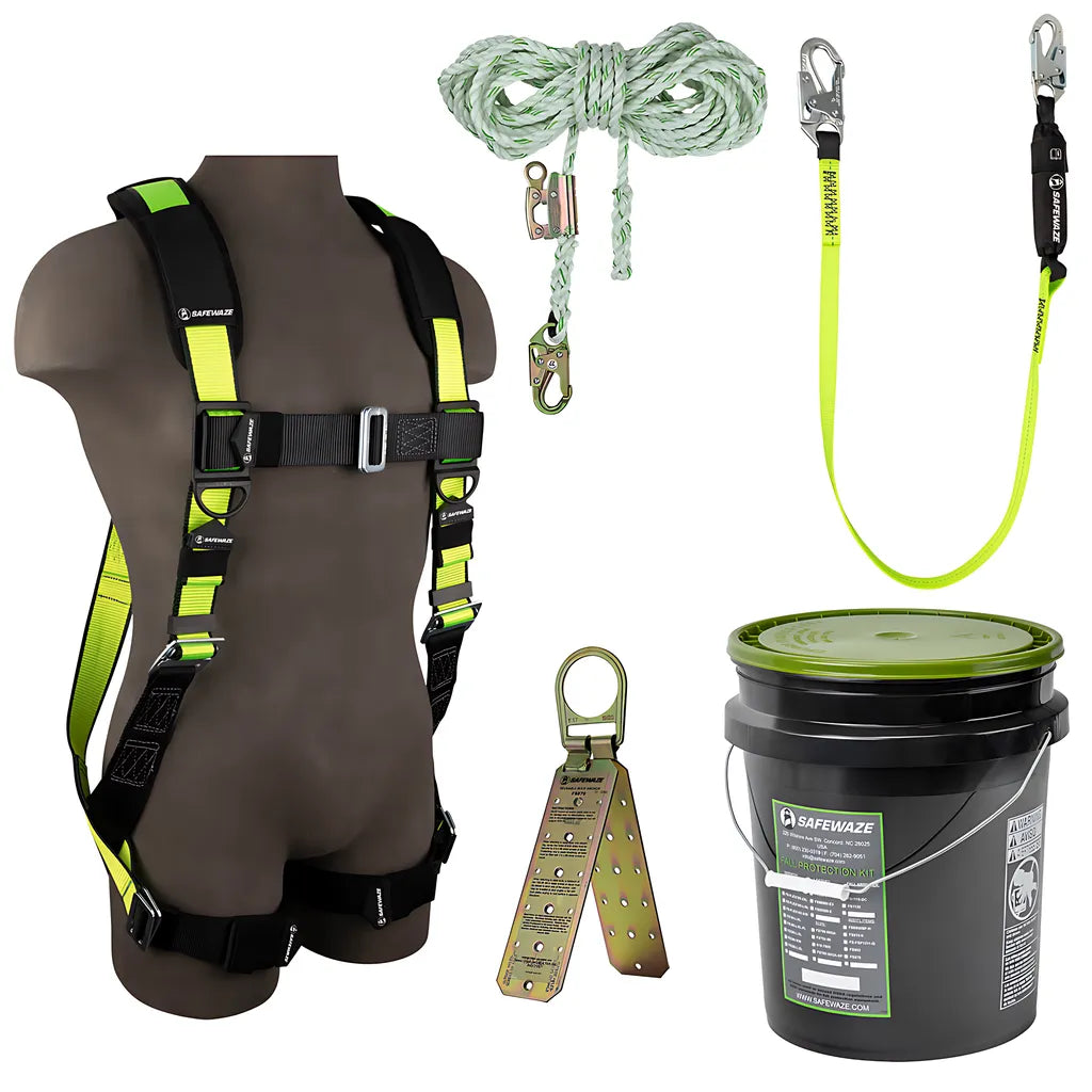 Pro Bucket Roof Kit: Fs280-2X Harness, Fs700-50Ga Vll, Fs560 Lanyard, Fs870 Anchor FS120-2X-7511