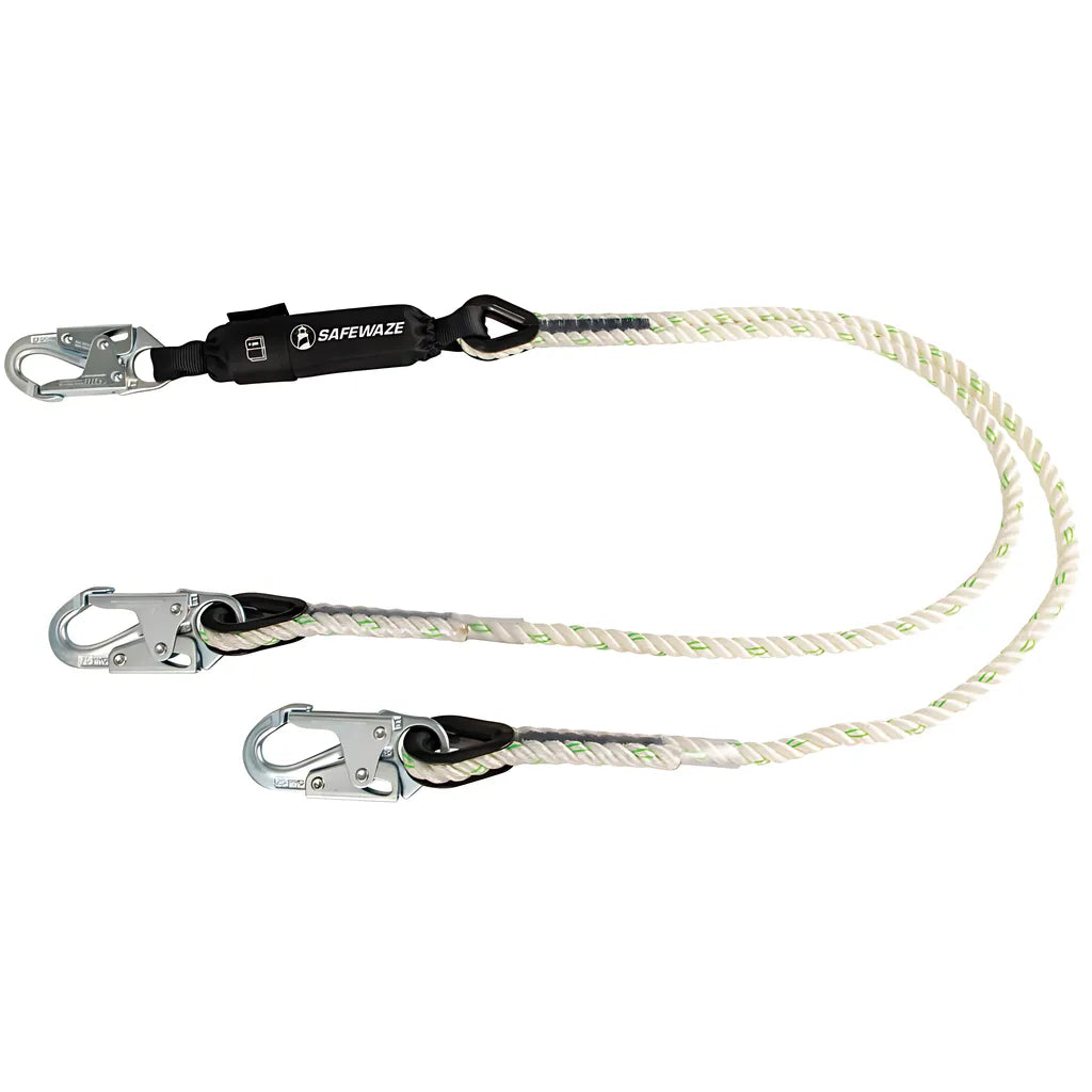 Pro 6' Rope Energy Absorbing Lanyard: Dual Leg, Snap Hooks FS33216-6569