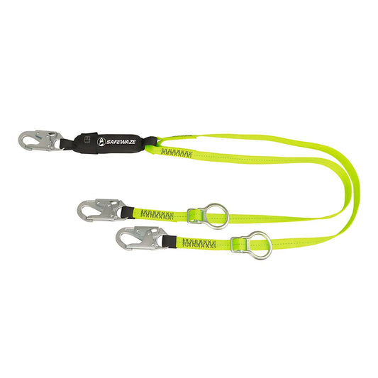 Pro 6' Tie-Back Energy Absorbing Lanyard: Dual Leg, Adjustable Ring FS456-6551